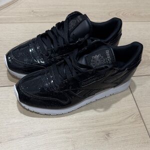 Reebok Black Sneakers Classic Glitter 8